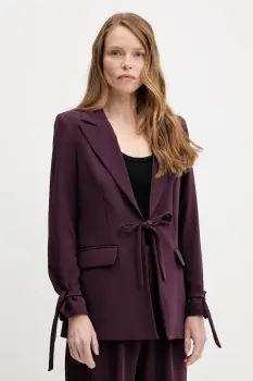 Answear Lab sacou culoarea violet, desfacut, neted imagine