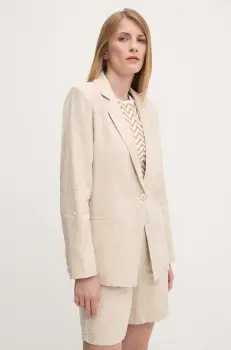 Answear Lab sacou de in culoarea bej, un singur rand de nasturi, melanj imagine