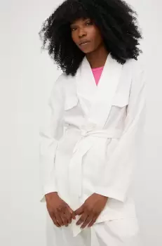 Answear Lab sacou din in culoarea bej, desfacut, neted imagine