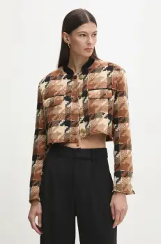 Answear Lab sacou din lana culoarea negru, un singur rand de nasturi, modelator imagine