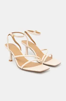 Answear Lab sandale de piele culoarea bej imagine