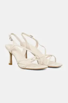 Answear Lab sandale de piele culoarea crem imagine