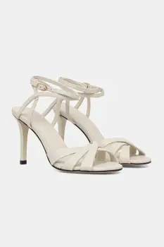 Answear Lab sandale de piele culoarea crem imagine