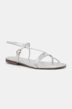 Answear Lab sandale de piele femei, culoarea argintiu imagine