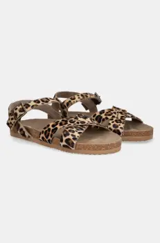 Answear Lab sandale de piele femei, culoarea bej imagine