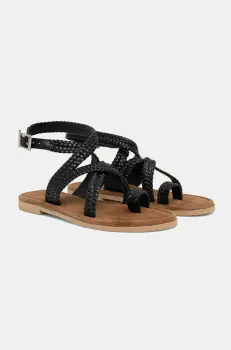 Answear Lab sandale de piele femei, culoarea negru imagine