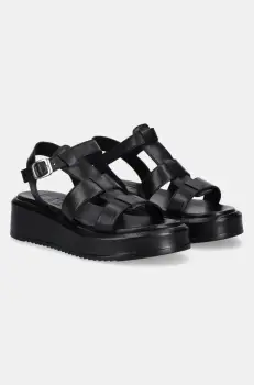 Answear Lab sandale de piele femei, culoarea negru, cu platforma imagine