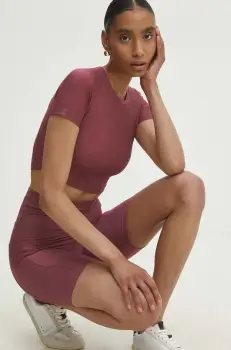 Answear Lab tricou culoarea bordo imagine