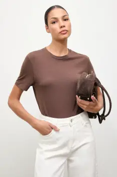 Answear.LAB tricou culoarea maro imagine