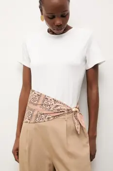 Answear.LAB tricou de bumbac pentru femei cu esarfa imagine