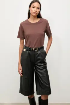 Answear.LAB tricou din bumbac culoarea maro imagine