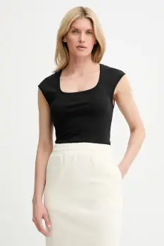 Answear Lab tricou din bumbac culoarea negru imagine