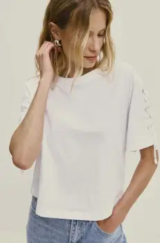 Answear Lab tricou din bumbac femei, culoarea alb imagine