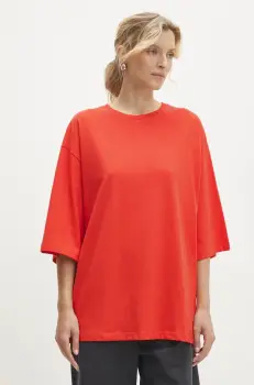 Answear Lab tricou din bumbac femei, culoarea rosu imagine