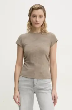 Answear Lab tricou femei, culoarea bej imagine