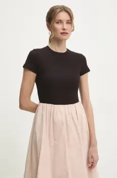 Answear Lab tricou femei, culoarea maro imagine