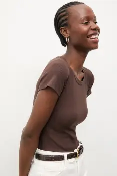 Answear.LAB tricou pentru femei, cu amestec de bumbac imagine