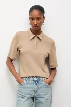 Answear.LAB tricou polo culoarea bej imagine