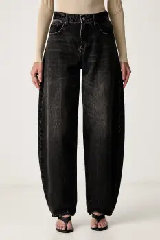 Armani Exchange blugi barrel pentru femei imagine
