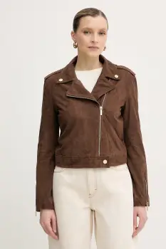 Armani Exchange geaca de biker pentru femei, din piele intoarsa imagine