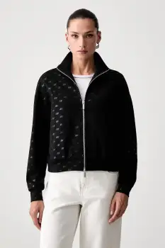 Armani Exchange hanorac cu fermoar pentru femei cu bumbac imagine