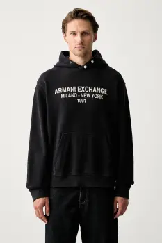 Armani Exchange hanorac cu gluga pentru barbati din bumbac imagine