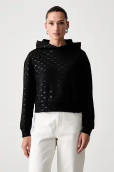 Armani Exchange hanorac cu gluga pentru femei cu bumbac imagine