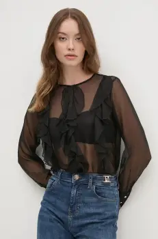 Artigli bluza femei, culoarea negru, neted, ACBL000635 imagine