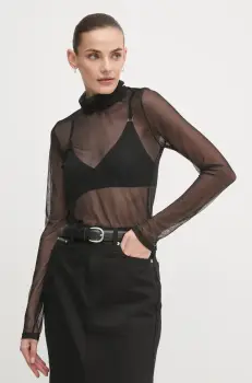 Artigli bluza femei, culoarea negru, neted, ACTS000431 imagine