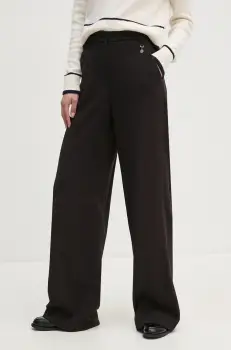 Artigli pantaloni femei, culoarea negru, lat, high waist, ACPA000183 imagine