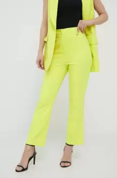 Artigli pantaloni femei, culoarea verde, drept, high waist imagine