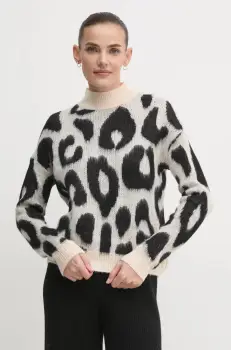 Artigli pulover femei, culoarea bej, cu turtleneck, ACMA000115 imagine