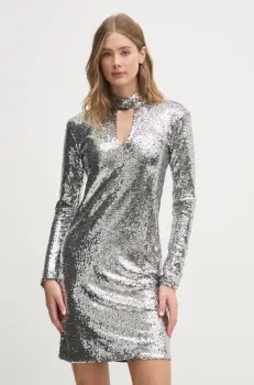 Artigli rochie culoarea argintiu, mini, mulata, ACAB000522 imagine