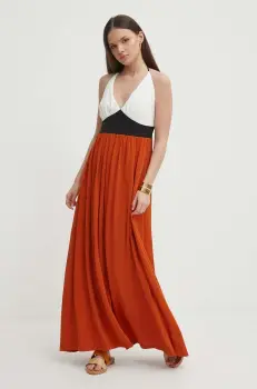 Artigli rochie culoarea maro, maxi, evazati, AA38227 imagine