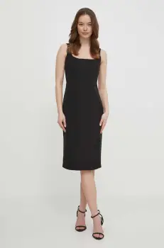 Artigli rochie culoarea negru, midi, mulata imagine