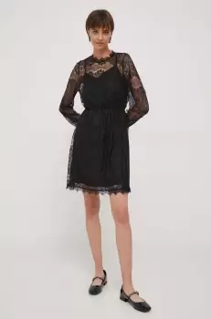 Artigli rochie culoarea negru, mini, evazati imagine