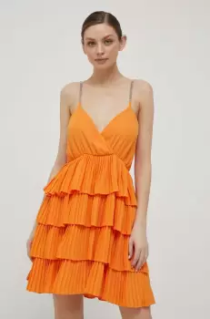 Artigli rochie culoarea portocaliu, mini, evazati imagine