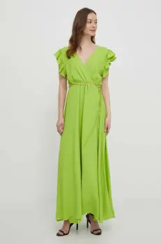 Artigli rochie culoarea verde, maxi, evazati imagine