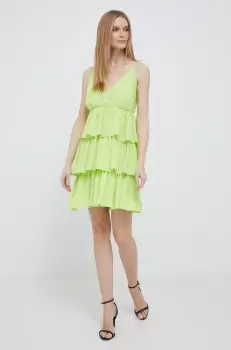 Artigli rochie culoarea verde, mini, evazati imagine