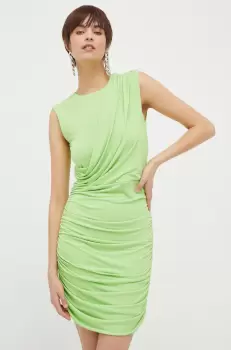 Artigli rochie culoarea verde, mini, mulata imagine