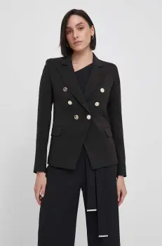 Artigli sacou culoarea negru, cu doua randuri de nasturi, neted imagine