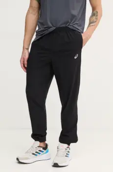 Asics pantaloni de alergare Core culoarea negru, neted, 2011D224 imagine