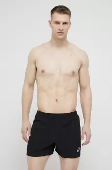 Asics pantaloni scurti de alergare barbati, culoarea negru imagine