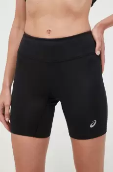 Asics pantaloni scurti de alergare Core Sprinter culoarea negru, neted, high waist imagine