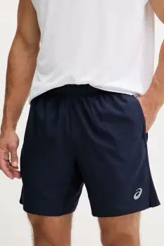 Asics pantaloni scurti de alergare culoarea bleumarin, 2011D213 imagine