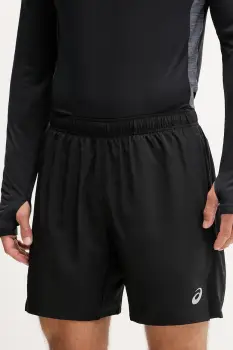 Asics pantaloni scurti de alergare culoarea negru, 2011D213 imagine