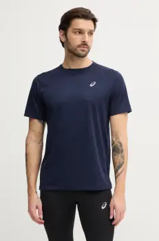 Asics tricou de alergare Core culoarea albastru marin, neted, 2011D221 imagine