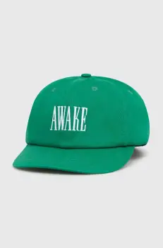 Awake NY sapca de baseball din bumbac Logo Hat culoarea verde, cu imprimeu, SP24-HT004 imagine