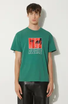 Awake NY tricou din bumbac Vegas T Shirt barbati, culoarea verde, cu imprimeu, SP24-TS006 imagine