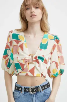 BA&SH bluza AYMAR femei, culoarea bej, modelator, 1E24AYMA imagine